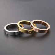 Stainless Steel Rose Gold Color Love Ring 18k gold plated