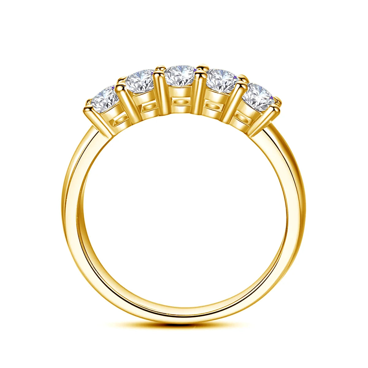 Solid 18K Gold Moissanite Engagement Ring
