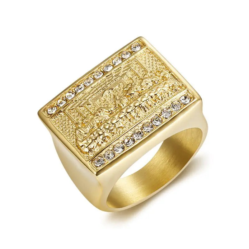 Gold/silver color Vinci Jesus Judah Dinner The Last Supper ring