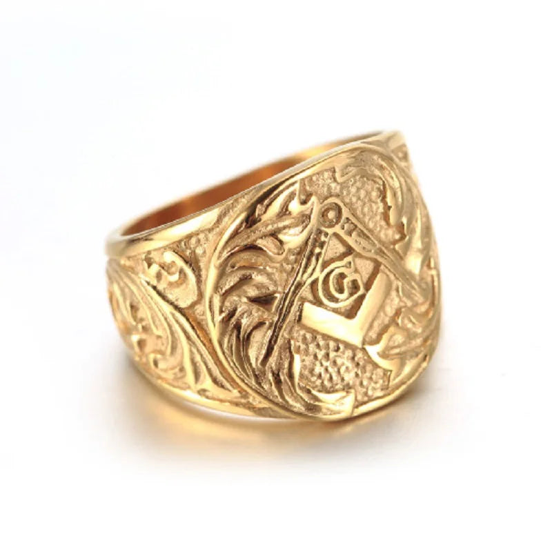 Embossed Stamped Freemason Masonic Rings