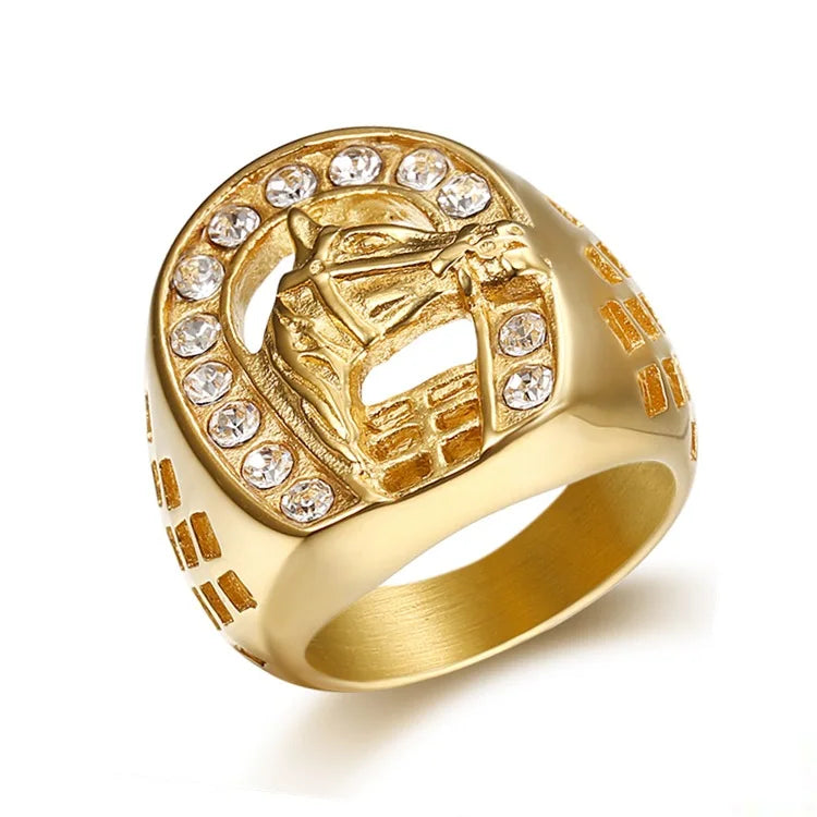 Horse Head  Gold Color Ring