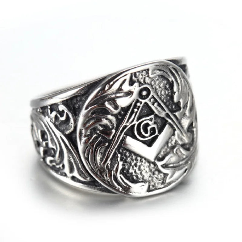 Embossed Stamped Freemason Masonic Rings