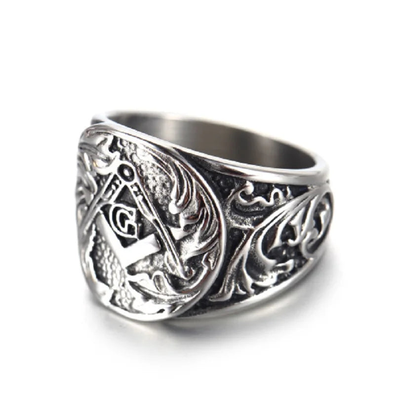 Embossed Stamped Freemason Masonic Rings