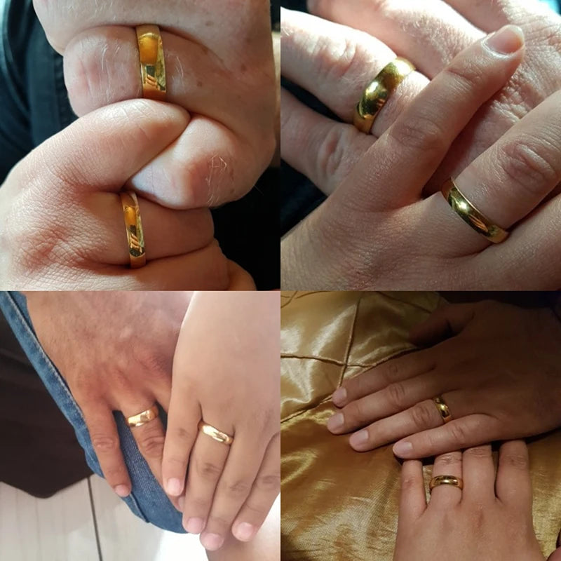 Letdiffery 18k gold plating Stainless Steel Wedding Ring
