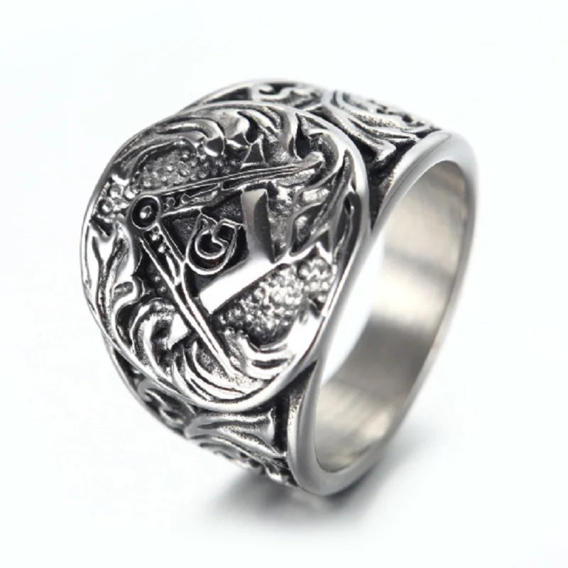Embossed Stamped Freemason Masonic Rings
