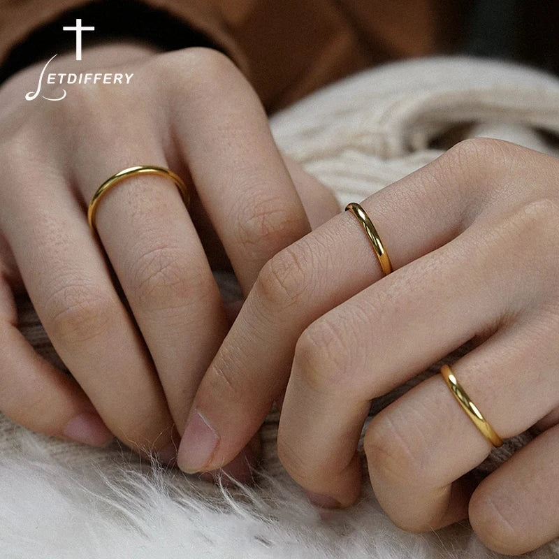 Letdiffery 18k gold plating Stainless Steel Wedding Ring