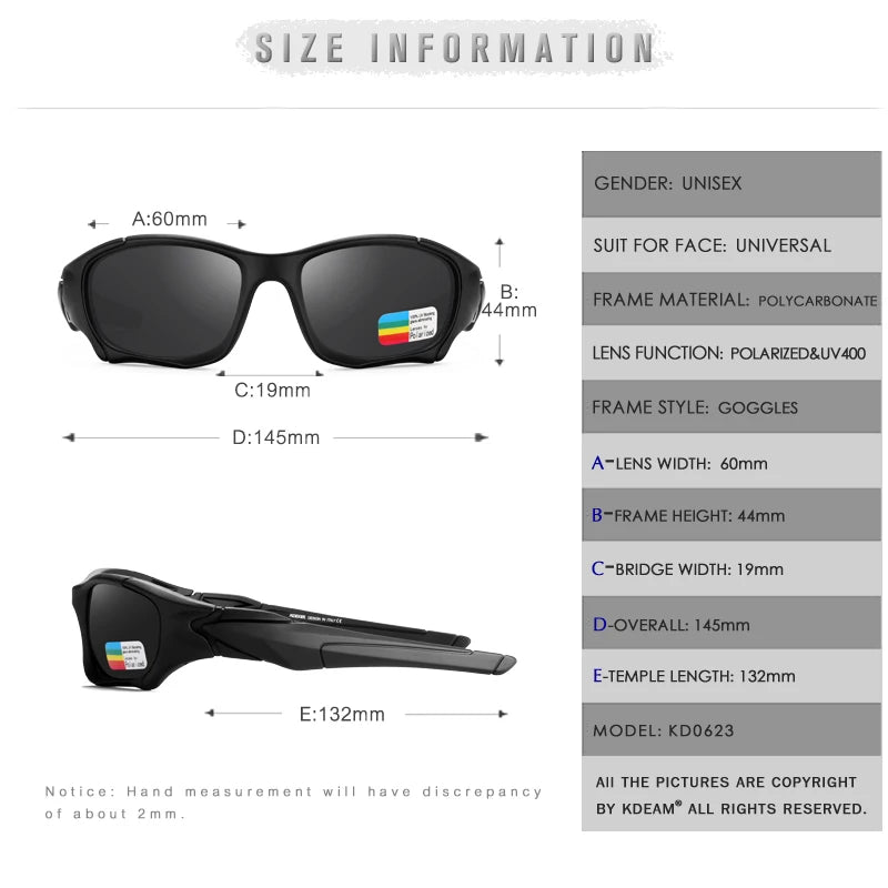 KDEAM Outdoor Sports Polarized Sunglasses