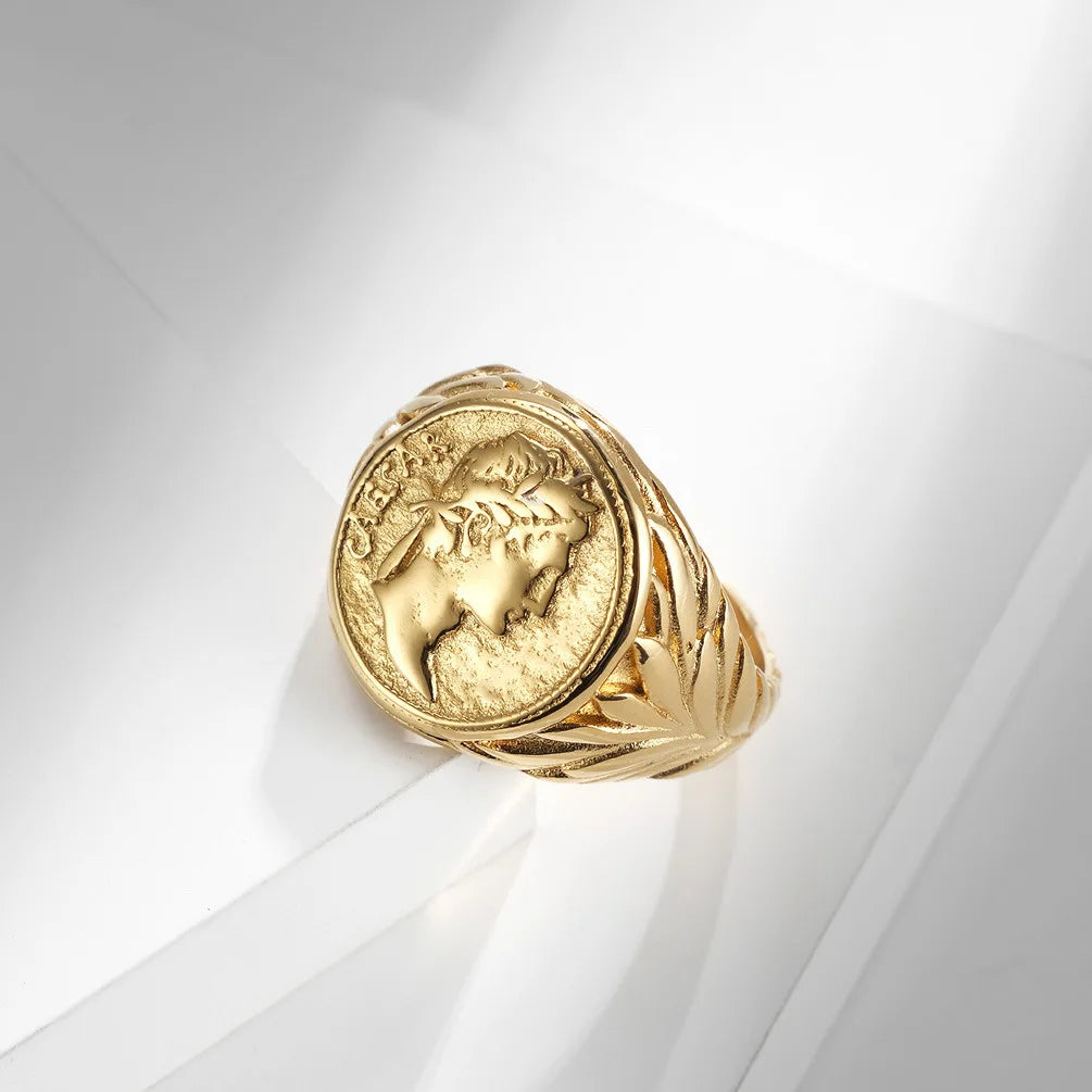 Roman Gaius Julius Caesar Head Ring