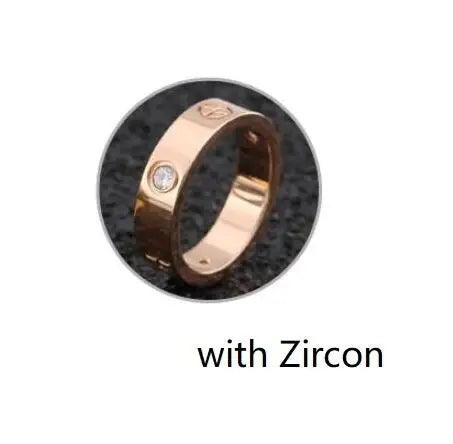 Stainless Steel Rose Gold Color Love Ring 18k gold plated