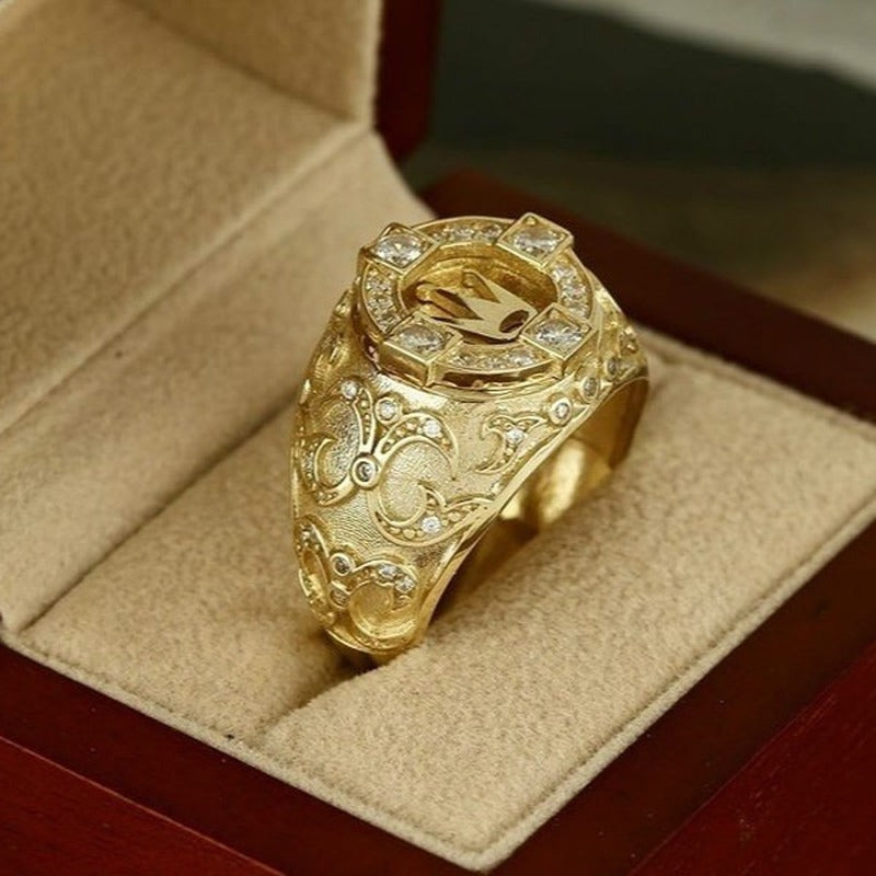 Zircon Crown Classic Gold Color Rings