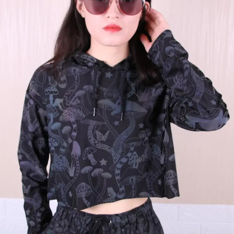 Thin Reflective Light Pullovers Hip Hop Hooded Tops
