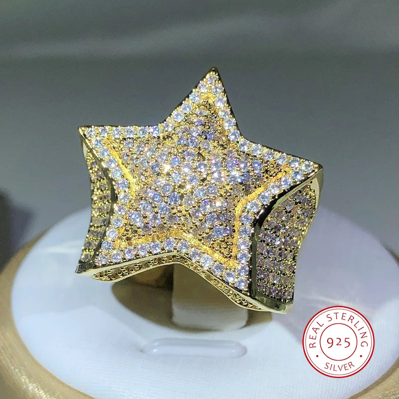 Silver, Yellow Gold Zircon Ring