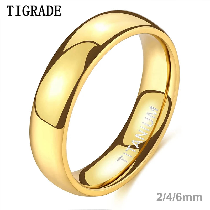TIGRADE 14K Gold Plated Wedding Band