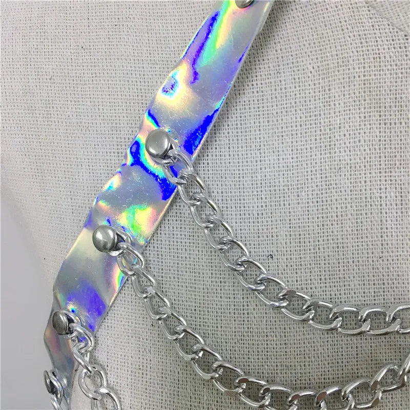 Faux Leather Holographic Outfit