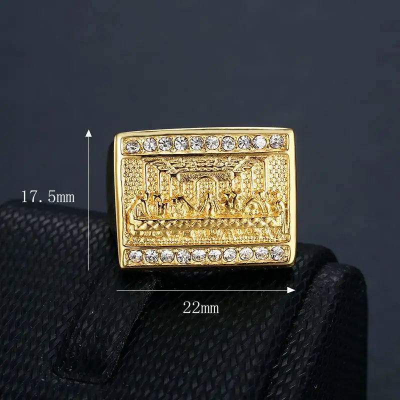 Gold/silver color Vinci Jesus Judah Dinner The Last Supper ring