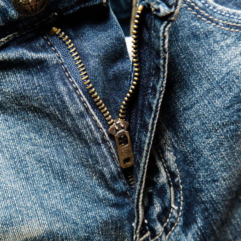 Classic Retro Distressed Denim Shorts