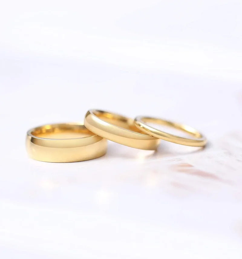 TIGRADE 14K Gold Plated Wedding Band