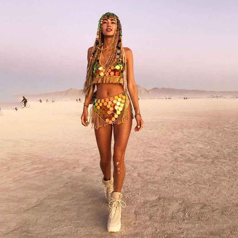 Festival Queen  Crop Tops & Mini Skirt