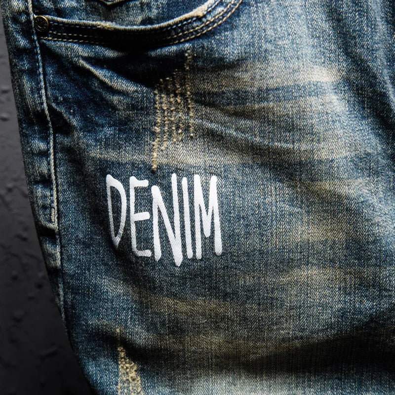 Classic Retro Distressed Denim Shorts