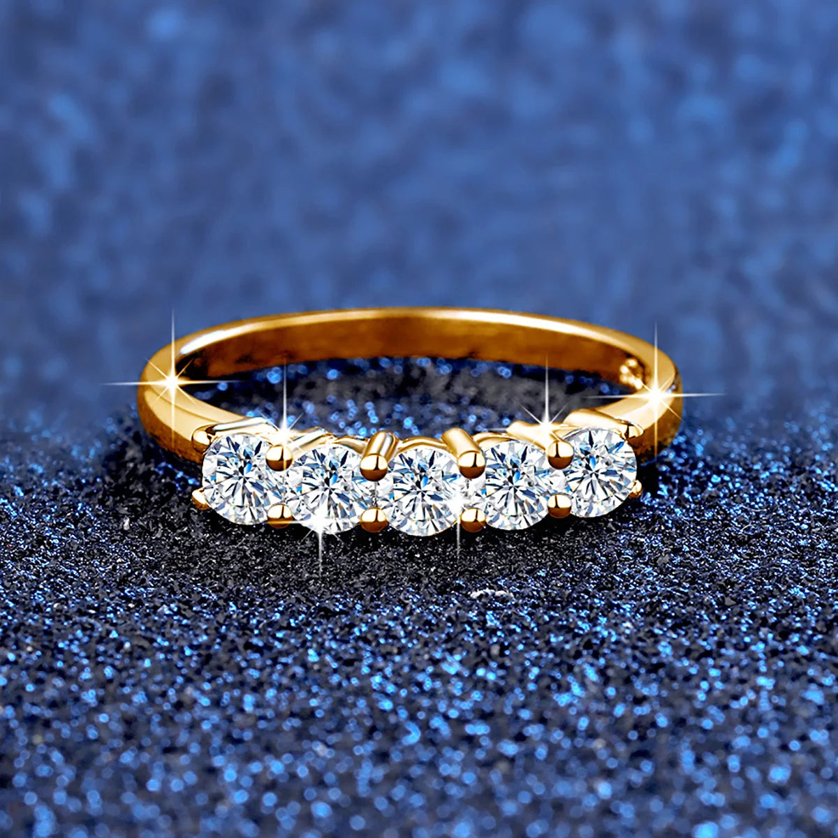 Solid 18K Gold Moissanite Engagement Ring