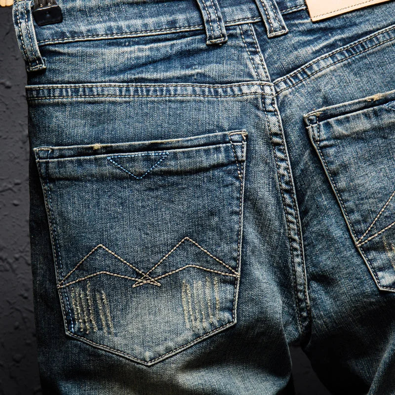 Classic Retro Distressed Denim Shorts