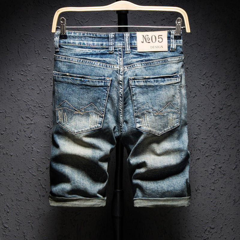 Classic Retro Distressed Denim Shorts