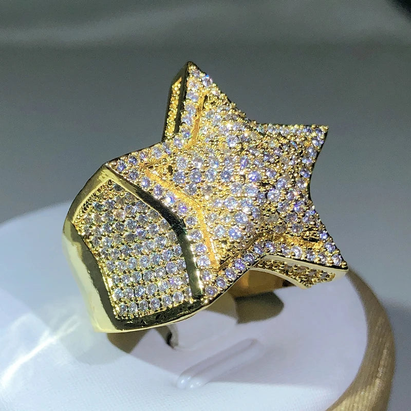 Silver, Yellow Gold Zircon Ring