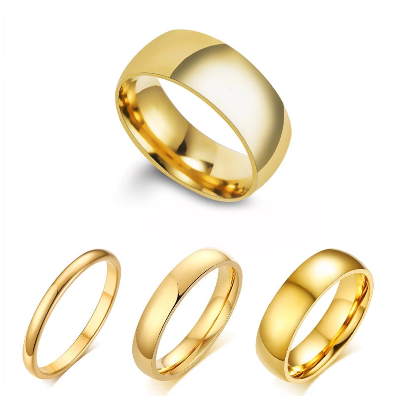 Letdiffery 18k gold plating Stainless Steel Wedding Ring