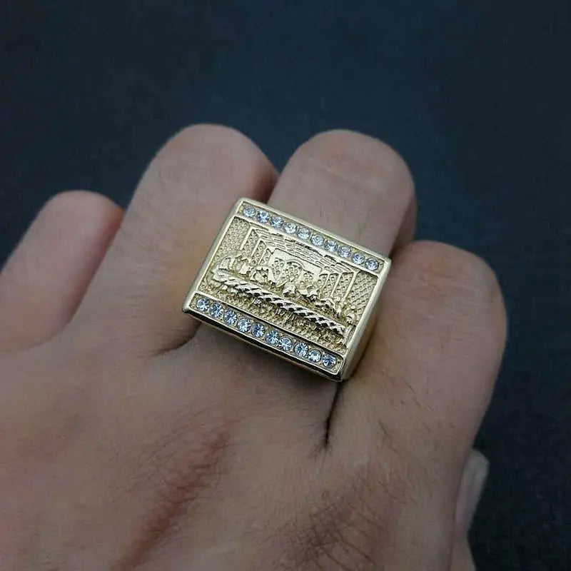 Gold/silver color Vinci Jesus Judah Dinner The Last Supper ring