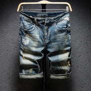 Classic Retro Distressed Denim Shorts