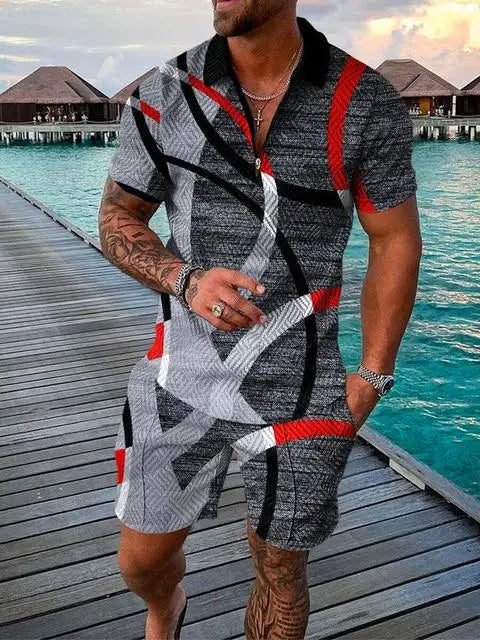 3D Print  Polo Shirt & Shorts