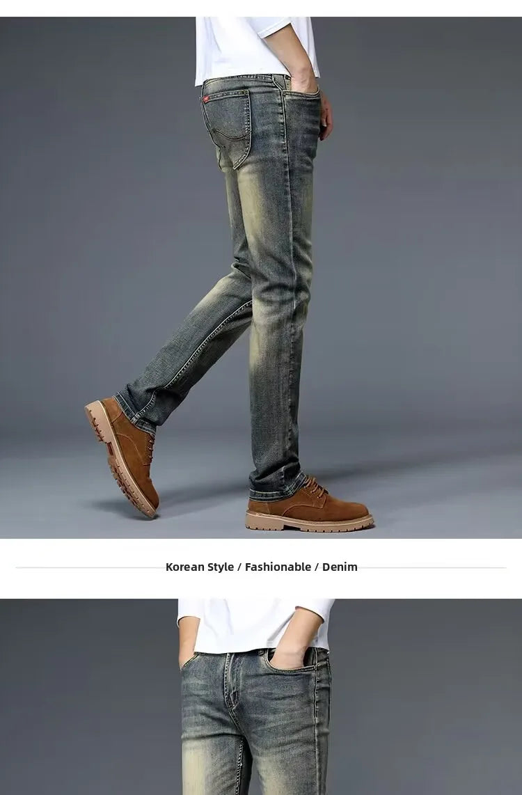 High-End Retro Stretch Denim Jeans