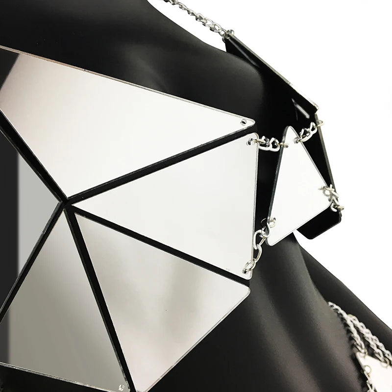Specular PU Leather 2 Piece Rave Festival Outfit