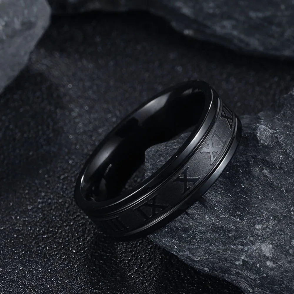 Seakissky Stainless Steel Roman Ring