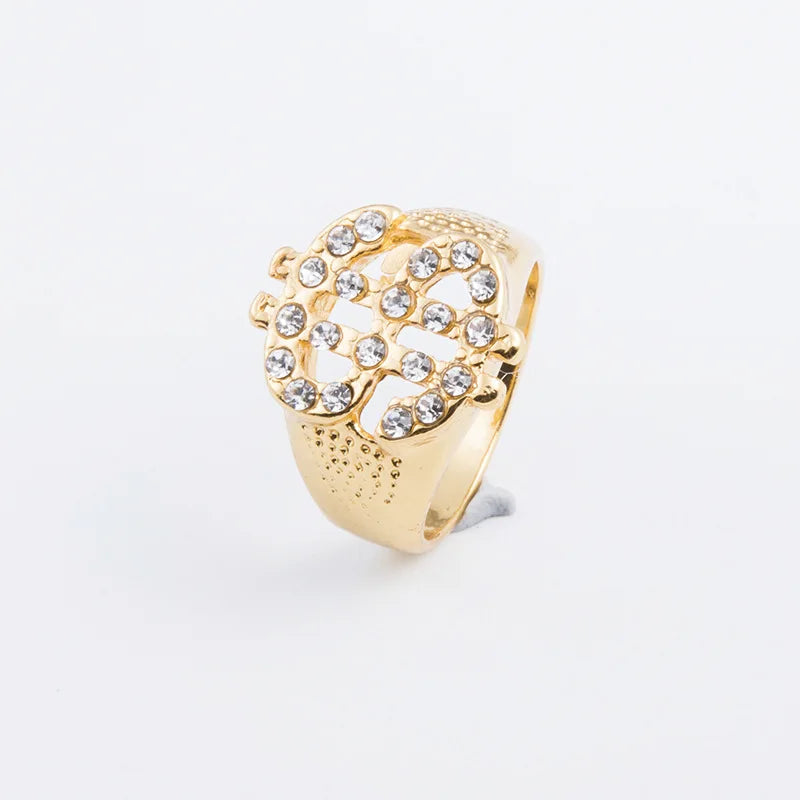 US Dollar Sign Rhinestone Ring