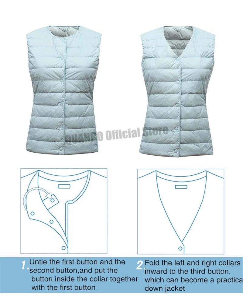 2025  Women Sleeveless Puffer Jacket