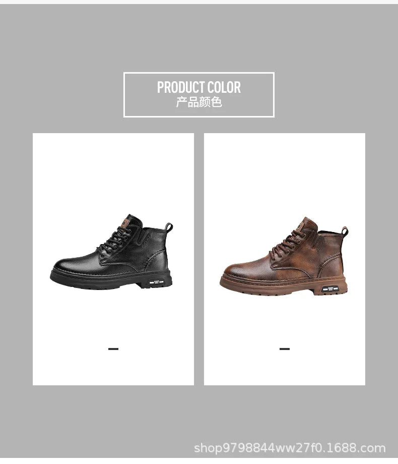 Ankle Boots Retro British High-top Boots