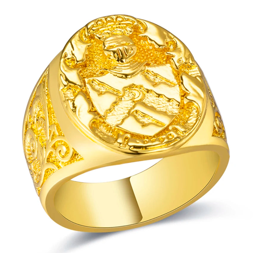 18K Gold Plated Virgin Mary Handmade Carved Religious Rings