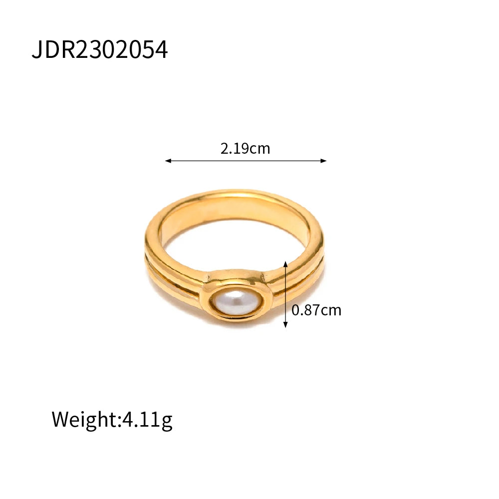 18K Gold Plated Stainless Steel Geometric Ring