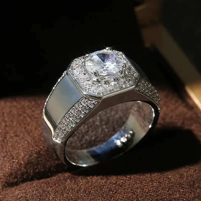 Sterling Silver Crystal Zircon Stone Ring