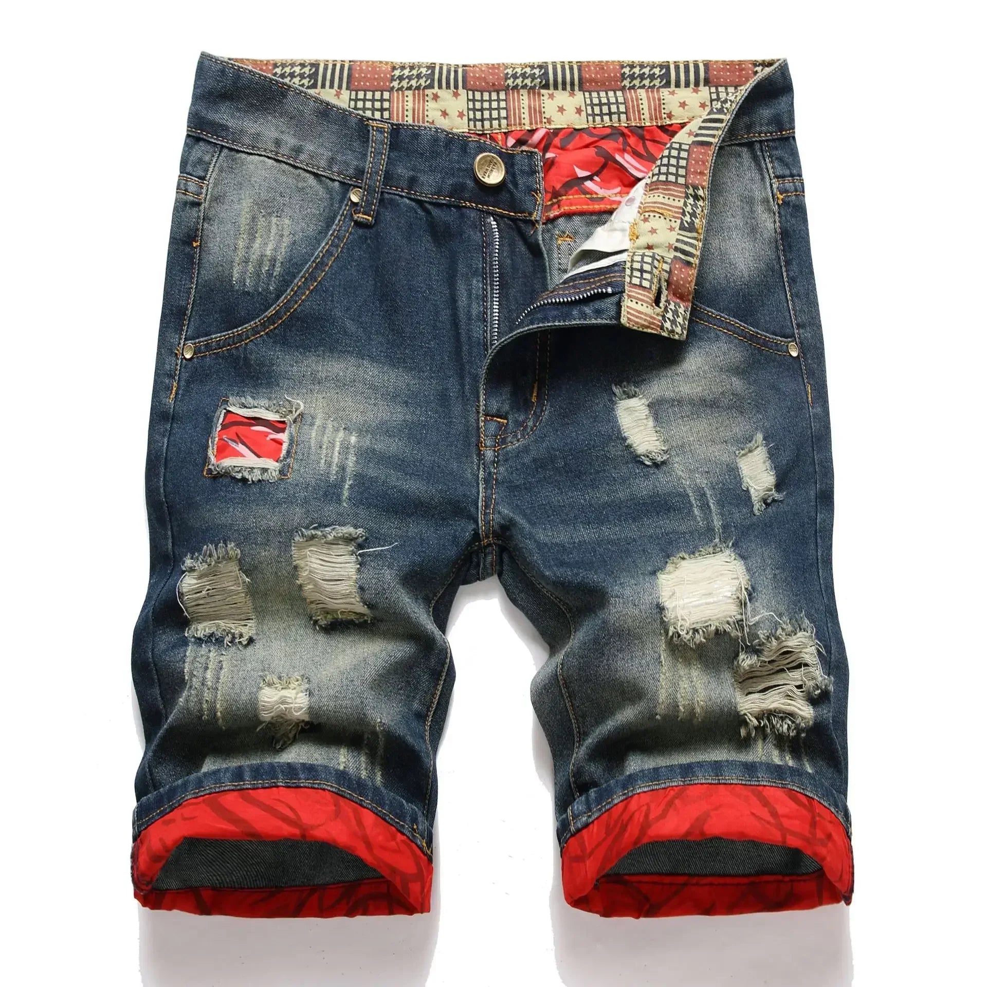 Never function Ripped Denim Shorts