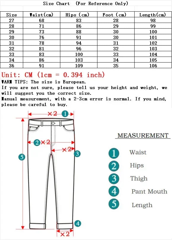 Classic Slim Vintage Fashion  Designer Jeans