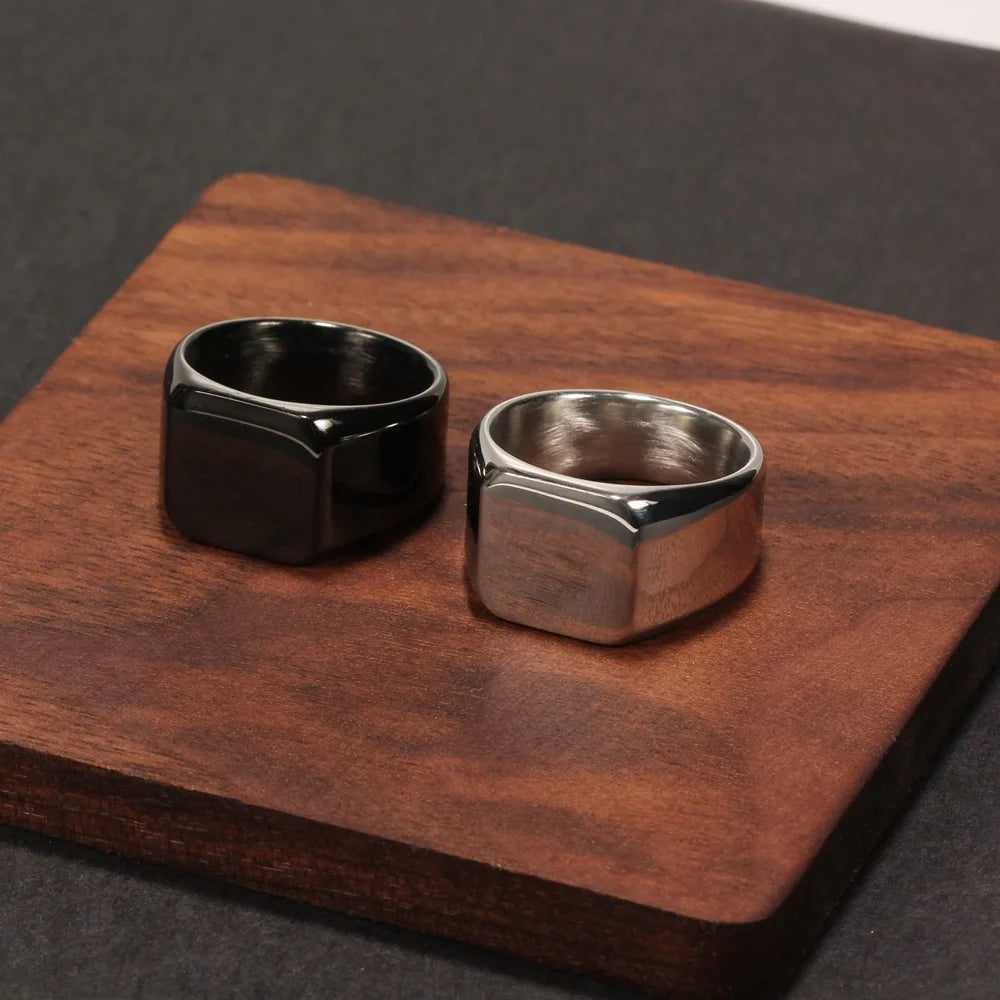 Stainless Steel Simple Style Square Ring