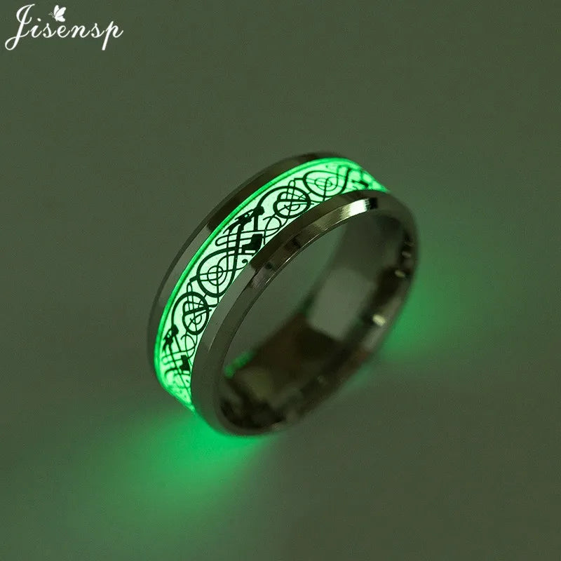 Stainless Steel Glowing In the Dark Rings