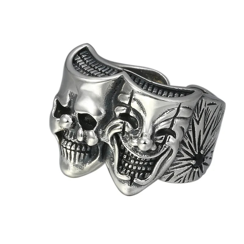 Retro Two Face Joker Ring