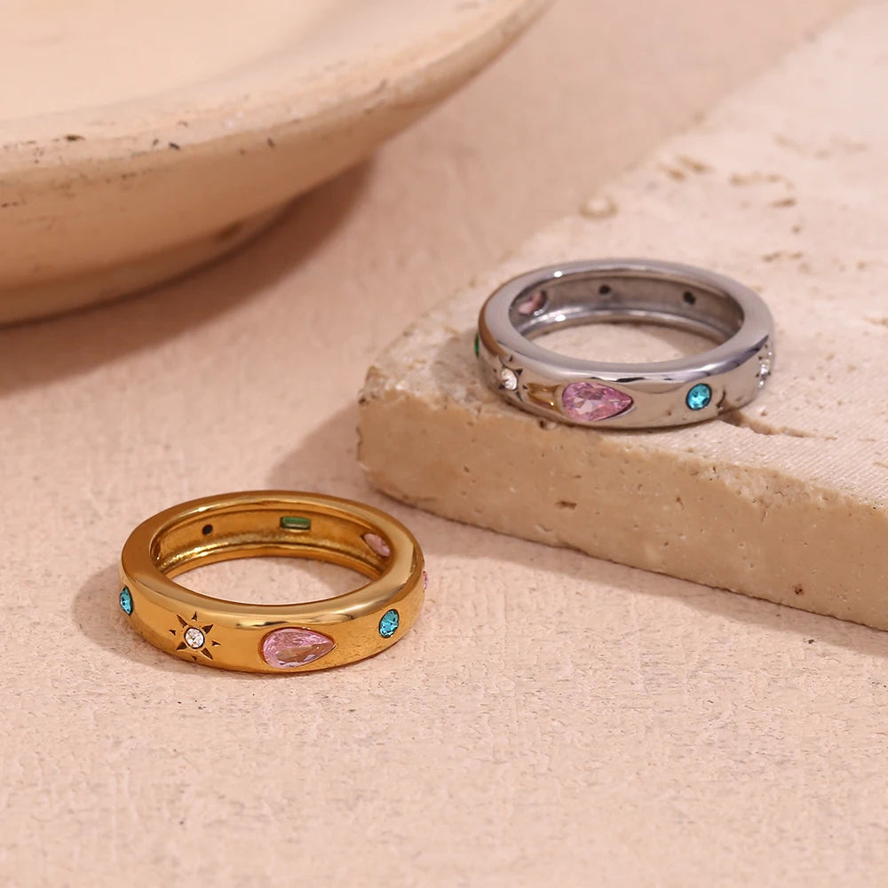 Water Droplet 18K Gold Plated / Stainless Steel ring