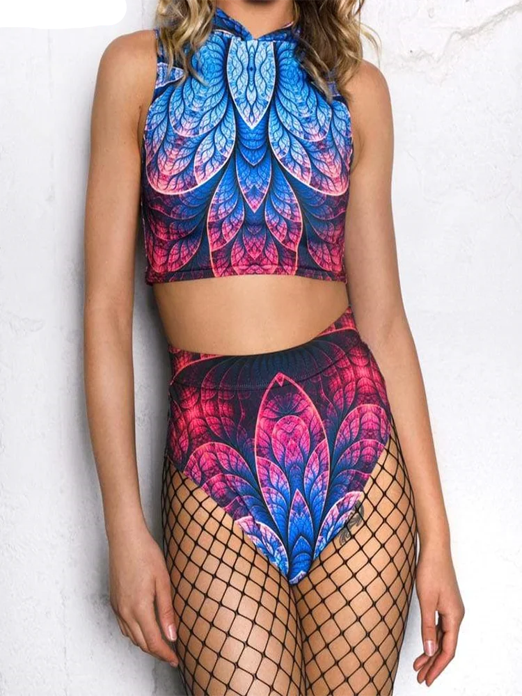 Psychedelic Hoodie & Shorts Set