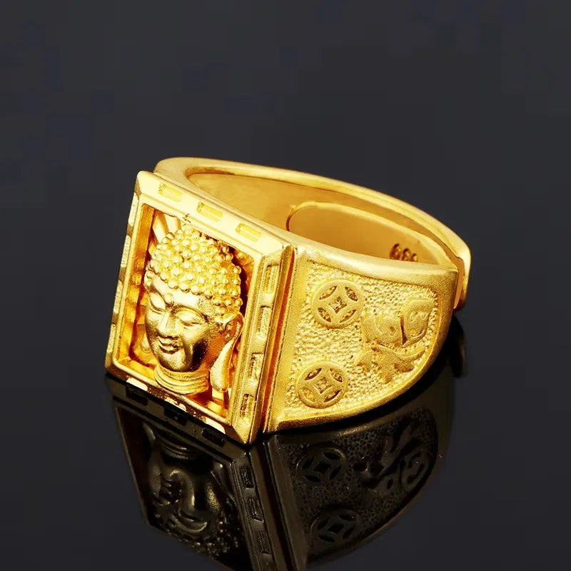 18CT Gold Plated Engraving Dragon Rings