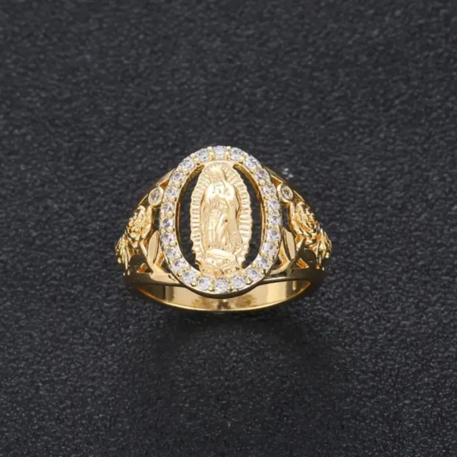 Hollow Rose Virgin Mary Ring