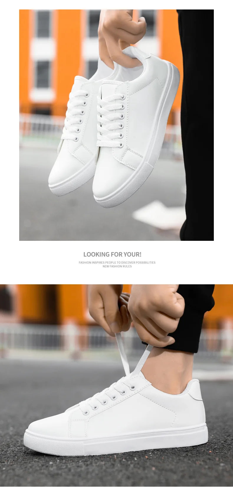 White / Black Men Shoes